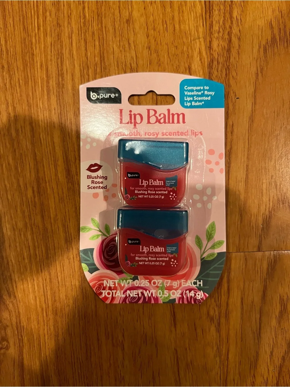 b.pure Blushing Rose Scented Lip Balm — Pink
